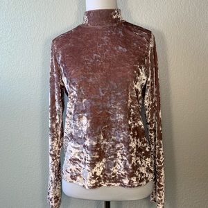 Velvet Long Sleeve Tall neck Blouse